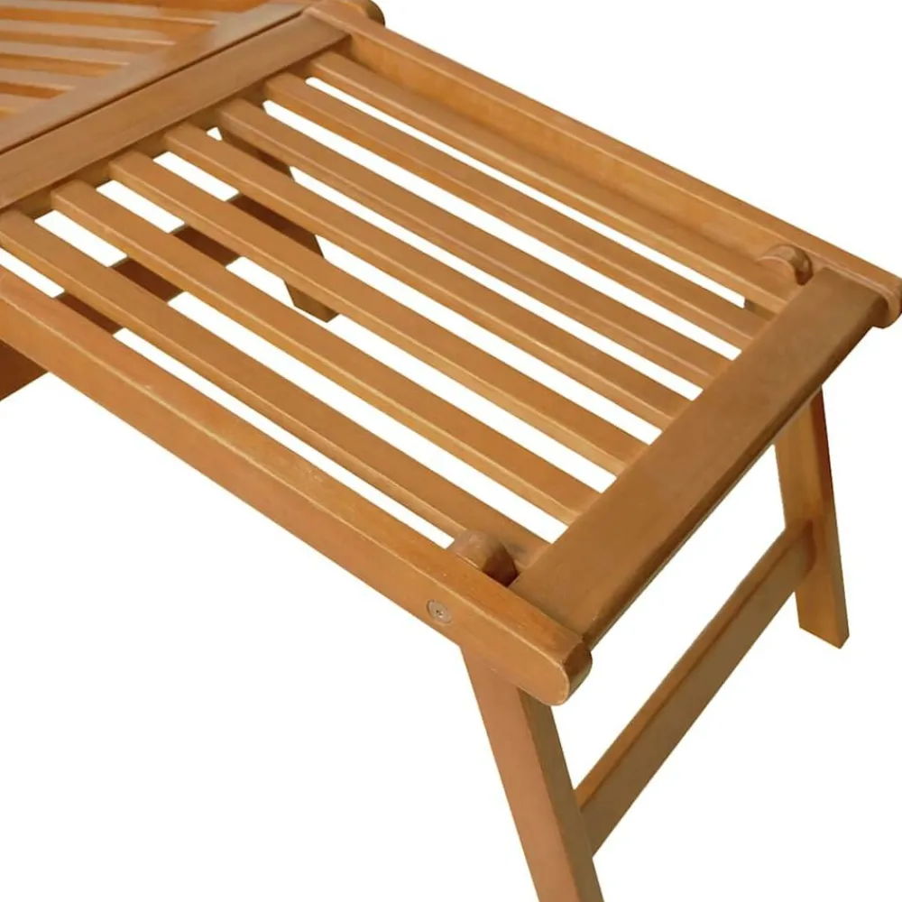 vidaXL Sillas de jardín con reposapiés 2 uds madera maciza de acacia Discount