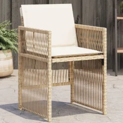 vidaXL Sillas de jardín con cojines 4 uds ratán sintético Beige Hot