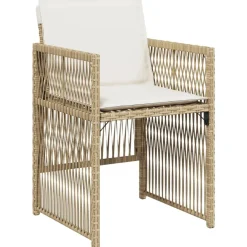 vidaXL Sillas de jardín con cojines 4 uds ratán sintético Beige Hot