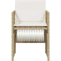 vidaXL Sillas de jardín con cojines 4 uds ratán sintético Beige Hot