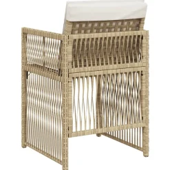vidaXL Sillas de jardín con cojines 4 uds ratán sintético Beige Hot