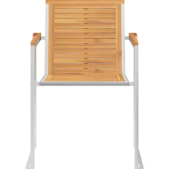 vidaXL Muebles De Jardín-Sillas de jardín con cojines 2 uds madera maciza teca y acero