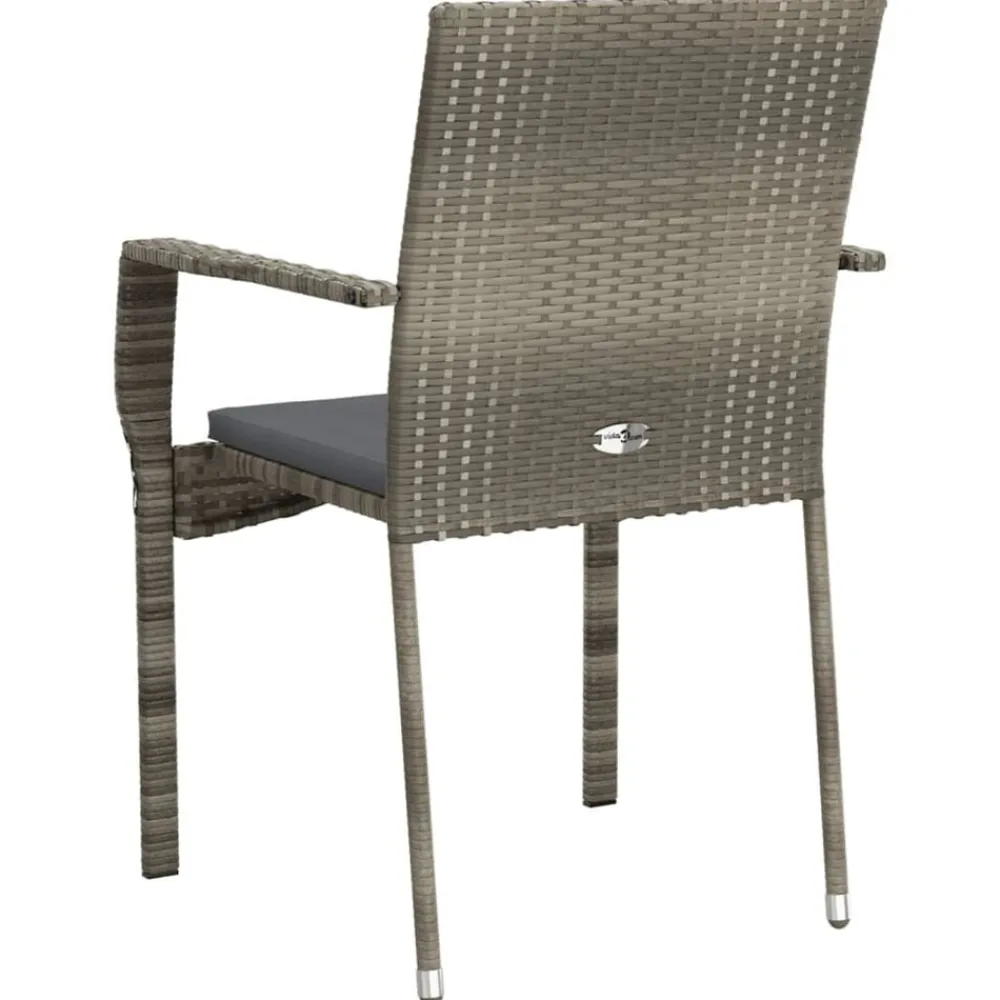 vidaXL Muebles De Jardín-Sillas de jardín con cojines 2 unidades ratán sintético