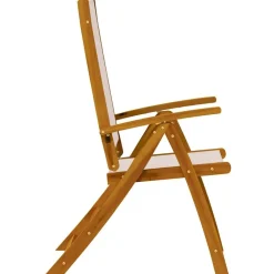 vidaXL Muebles De Jardín-Sillas de jardín plegables 4 uds madera maciza acacia textileno