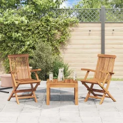 vidaXL Muebles De Jardín-Sillas de jardín plegables 2 unidades madera maciza de teca