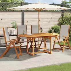 vidaXL Sillas de jardín plegables 4 uds madera maciza acacia textileno Gris Discount