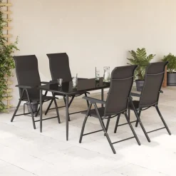 vidaXL Muebles De Jardín-Sillas de jardín plegables 4 uds ratán sintético café