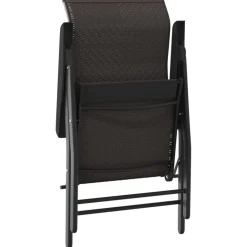 vidaXL Muebles De Jardín-Sillas de jardín plegables 4 uds ratán sintético café