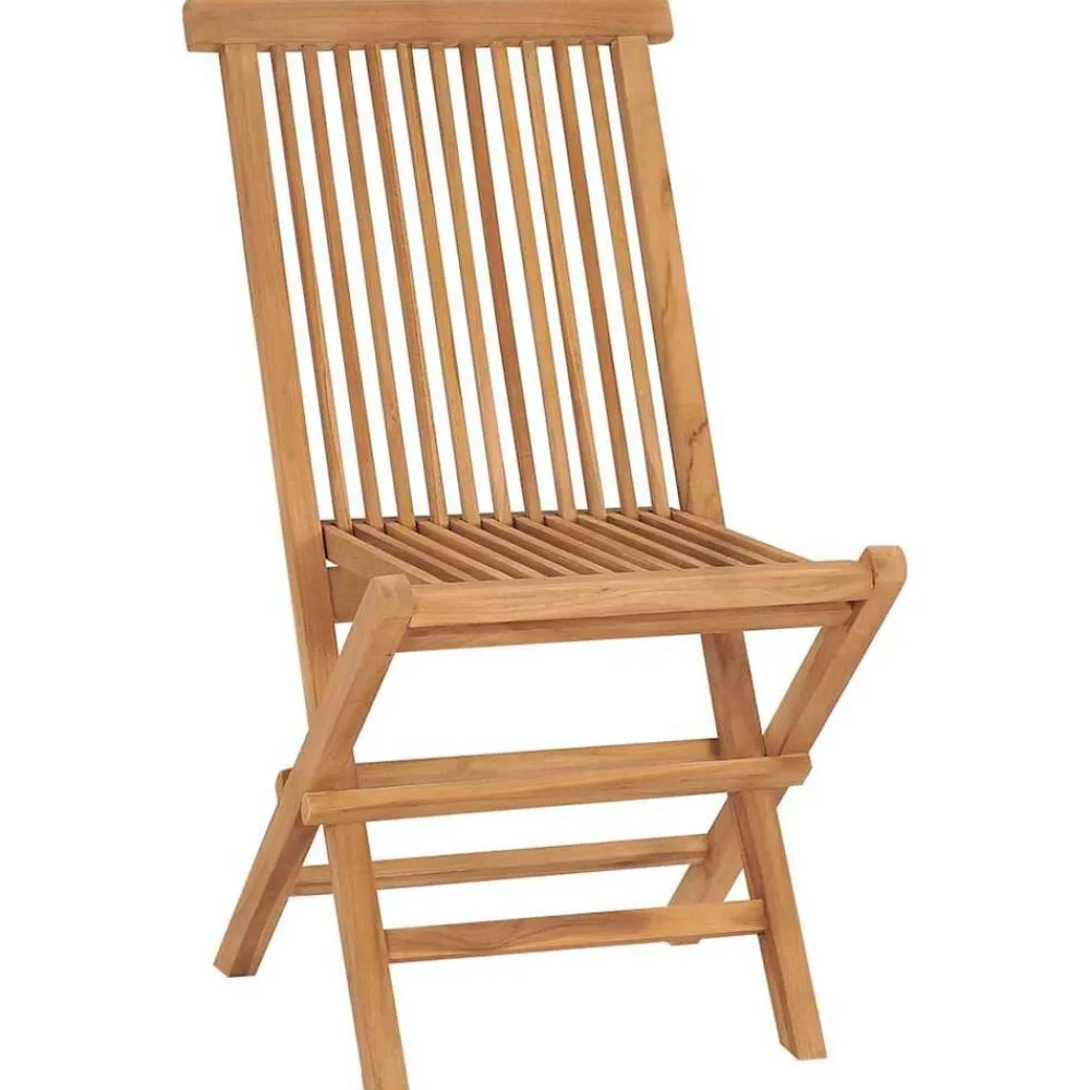 vidaXL Sillas de jardín plegables 2 unidades madera maciza de teca Outlet