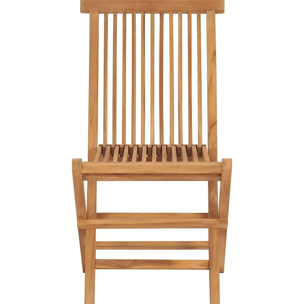 vidaXL Sillas de jardín plegables 2 unidades madera maciza de teca Outlet