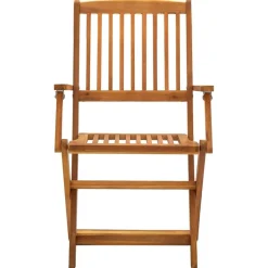 vidaXL Sillas de jardín plegables 2 unidades madera maciza de acacia Marrón
