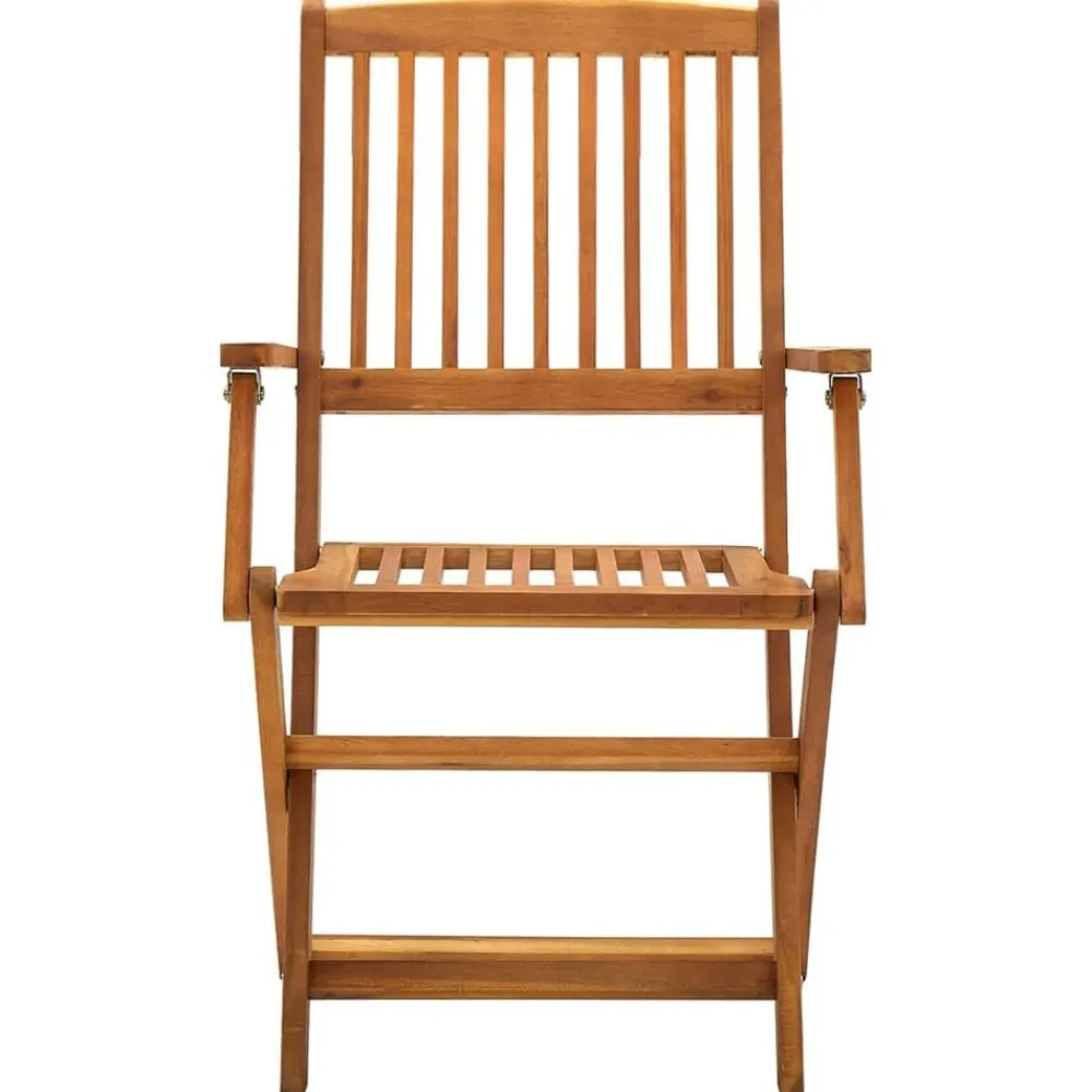 vidaXL Sillas de jardín plegables 2 unidades madera maciza de acacia Marrón