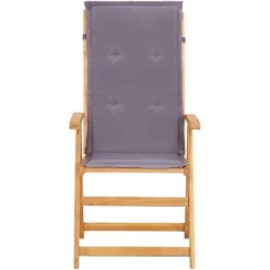 vidaXL Muebles De Jardín-Sillas de jardín reclinables 2 uds madera acacia maciza marrón