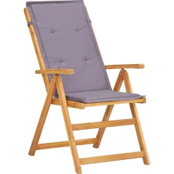 vidaXL Muebles De Jardín-Sillas de jardín reclinables 2 uds madera acacia maciza marrón