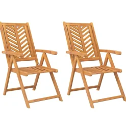 vidaXL Sillas de jardín reclinables 2 uds madera maciza acacia Discount