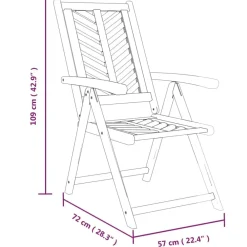 vidaXL Sillas de jardín reclinables 2 uds madera maciza acacia Discount