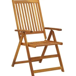 vidaXL Muebles De Jardín-Sillas de jardín reclinables 2 uds madera maciza acacia cojines