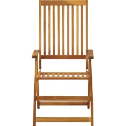 vidaXL Muebles De Jardín-Sillas de jardín reclinables 2 uds madera maciza acacia cojines
