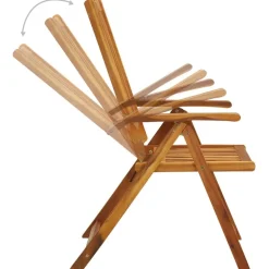 vidaXL Muebles De Jardín-Sillas de jardín reclinables 2 uds madera maciza acacia cojines