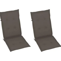 vidaXL Muebles De Jardín-Sillas de jardín reclinables 2 uds madera maciza acacia cojines