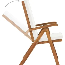 vidaXL Muebles De Jardín-Sillas de jardín reclinables y cojines 2 uds madera maciza teca