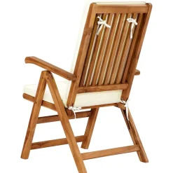 vidaXL Muebles De Jardín-Sillas de jardín reclinables y cojines 2 uds madera maciza teca