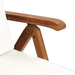 vidaXL Muebles De Jardín-Sillas de jardín reclinables y cojines 2 uds madera maciza teca