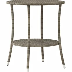 vidaXL Sillas de jardín reclinables con mesa 2 uds ratán PE Gris Outlet