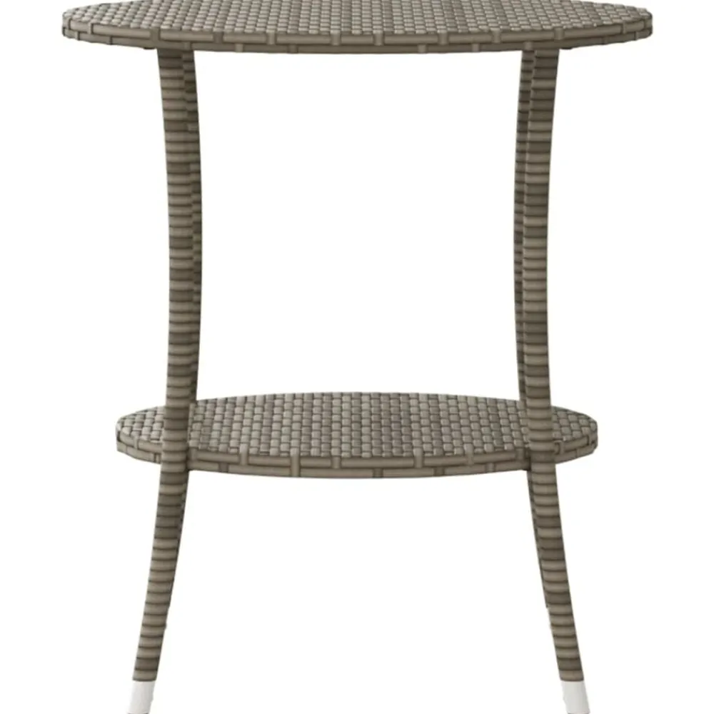 vidaXL Sillas de jardín reclinables con mesa 2 uds ratán PE Gris Outlet