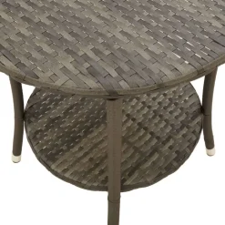 vidaXL Sillas de jardín reclinables con mesa 2 uds ratán PE Gris Outlet