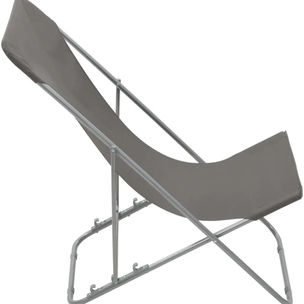 vidaXL Muebles De Jardín-Sillas de playa plegables 2 unidades acero y tela oxford