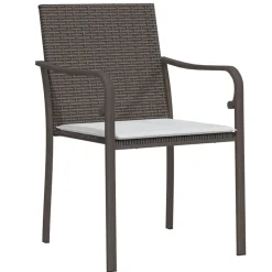 vidaXL Muebles De Jardín-Sillas jardín y cojines 2 uds ratán sintético marrón 56x59x84cm