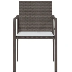 vidaXL Muebles De Jardín-Sillas jardín y cojines 2 uds ratán sintético marrón 56x59x84cm