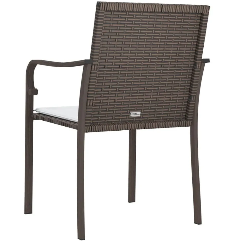 vidaXL Muebles De Jardín-Sillas jardín y cojines 2 uds ratán sintético marrón 56x59x84cm