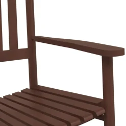 vidaXL Sillas mecedoras 2 uds mesa plegable madera maciza álamo marrón Marr&oacute;n Clearance
