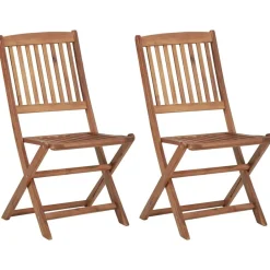 vidaXL Sillas plegables de jardín 2 unidades madera maciza de acacia New