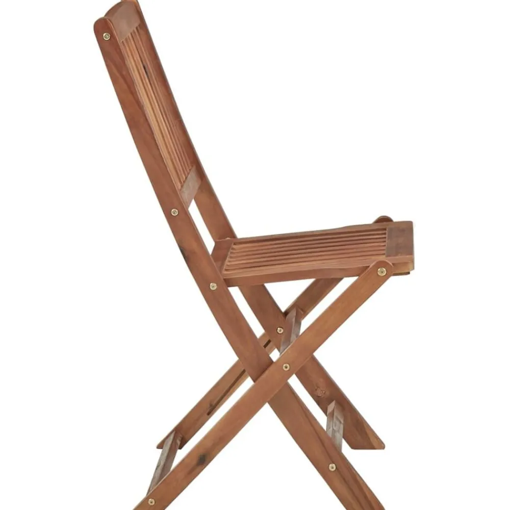 vidaXL Sillas plegables de jardín 2 unidades madera maciza de acacia New