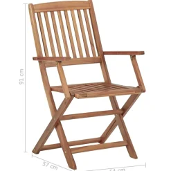 vidaXL Muebles De Jardín-Sillas plegables de jardín 2 unidades madera maciza de acacia