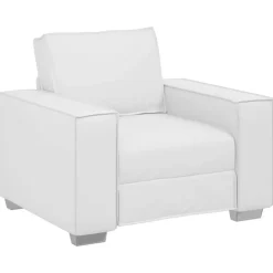 vidaXL Sillón 100 cm Cuero sintético White Clearance