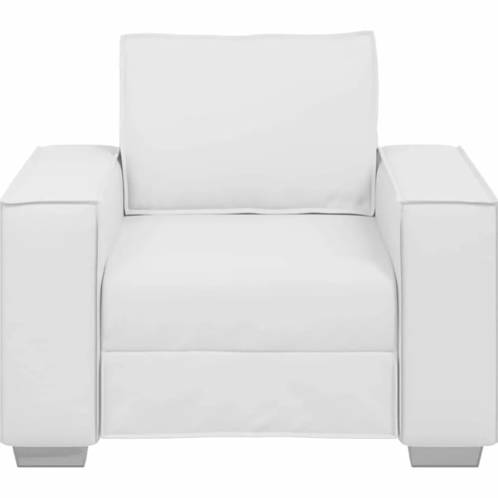 vidaXL Sillón 100 cm Cuero sintético White Clearance