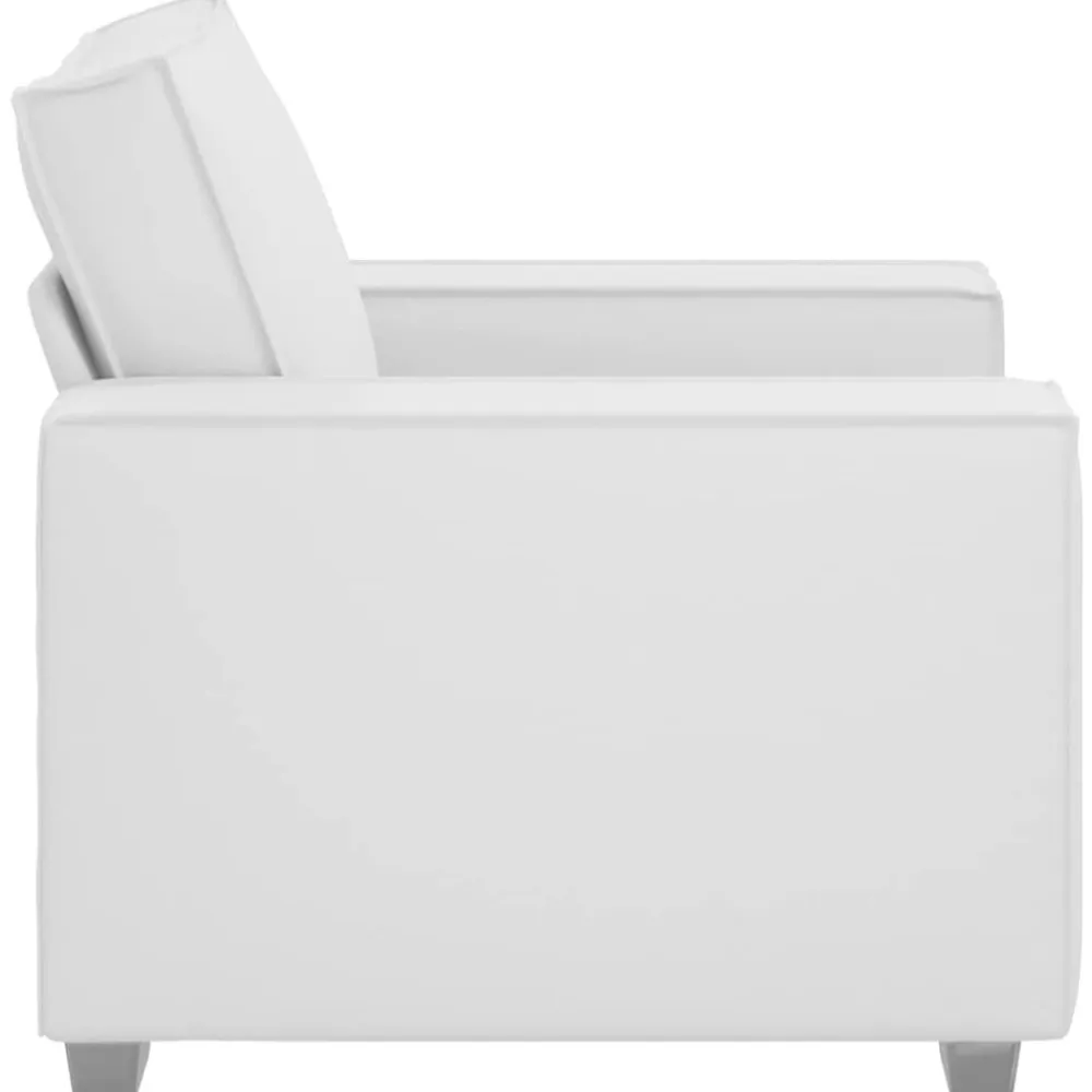 vidaXL Sillón 100 cm Cuero sintético White Clearance