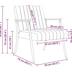 vidaXL Sillas-sillón 59 x 75 x 78 cm Terciopelo