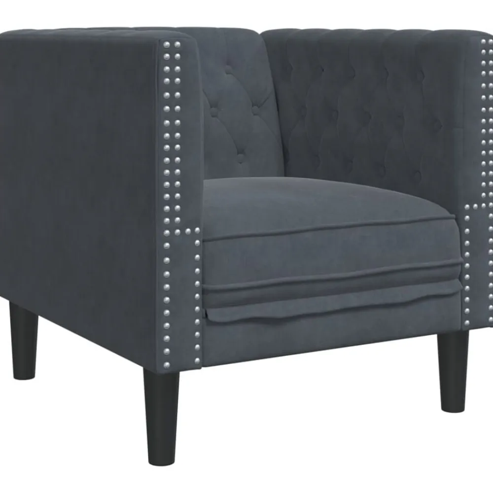 vidaXL Sofás-Sillón Chesterfield de terciopelo