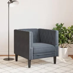 vidaXL Sofás-Sillón Chesterfield de terciopelo