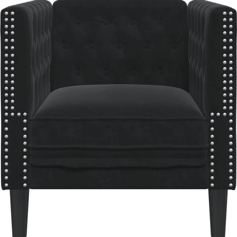 vidaXL Sillón Chesterfield de terciopelo Negro Discount