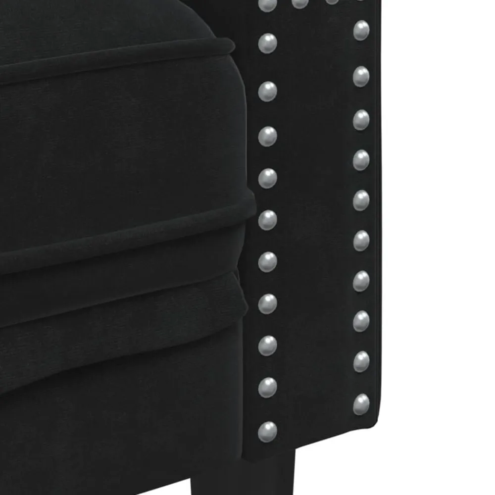vidaXL Sillón Chesterfield de terciopelo Negro Discount