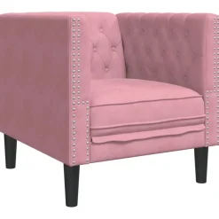 vidaXL Sillón Chesterfield de terciopelo Rosa Outlet
