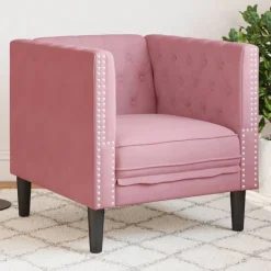 vidaXL Sillón Chesterfield de terciopelo Rosa Outlet