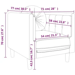 vidaXL Sofás-Sillón con cojín terciopelo