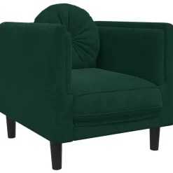 vidaXL Sillón con cojín terciopelo Verde oscuro Clearance